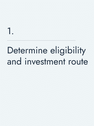 Determine eligibility and investment route
