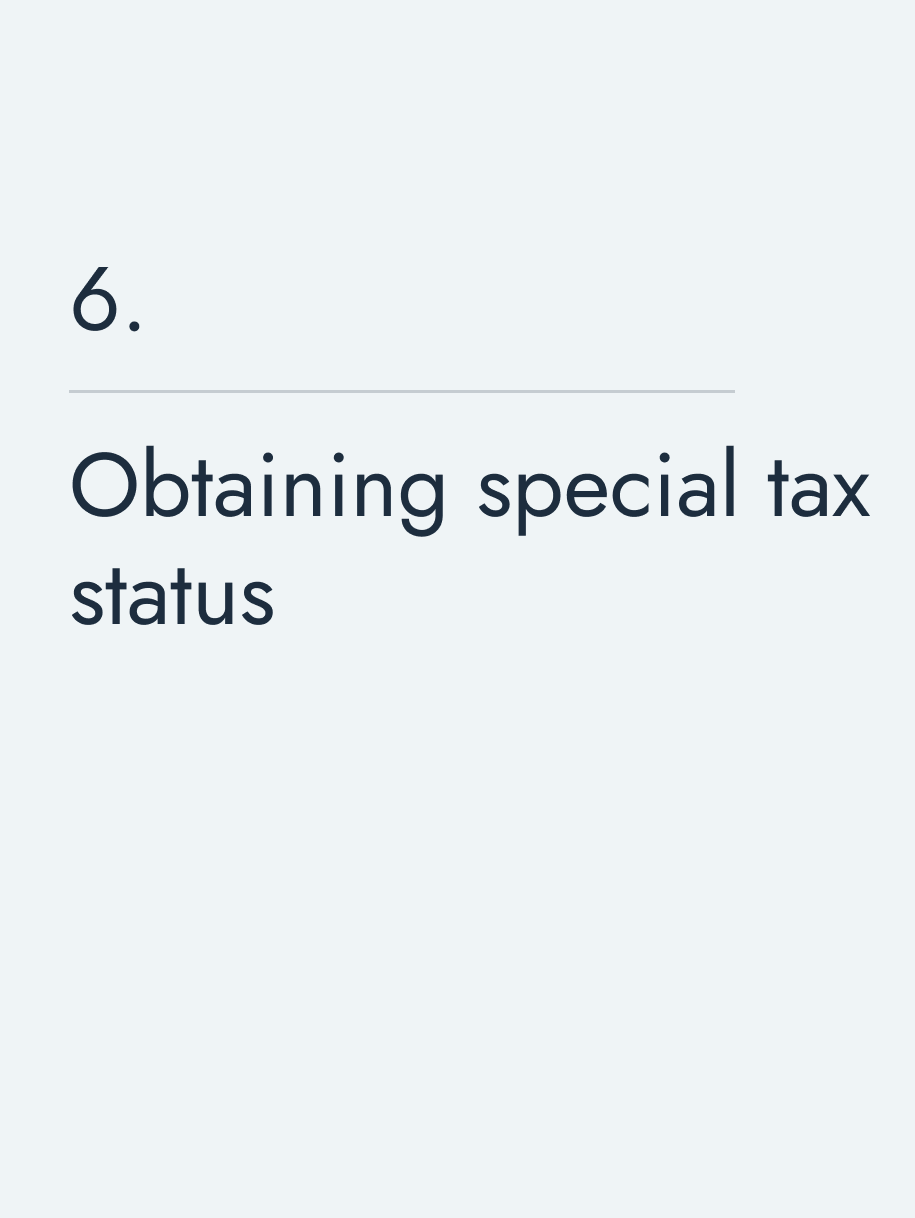 Obtaining special tax status