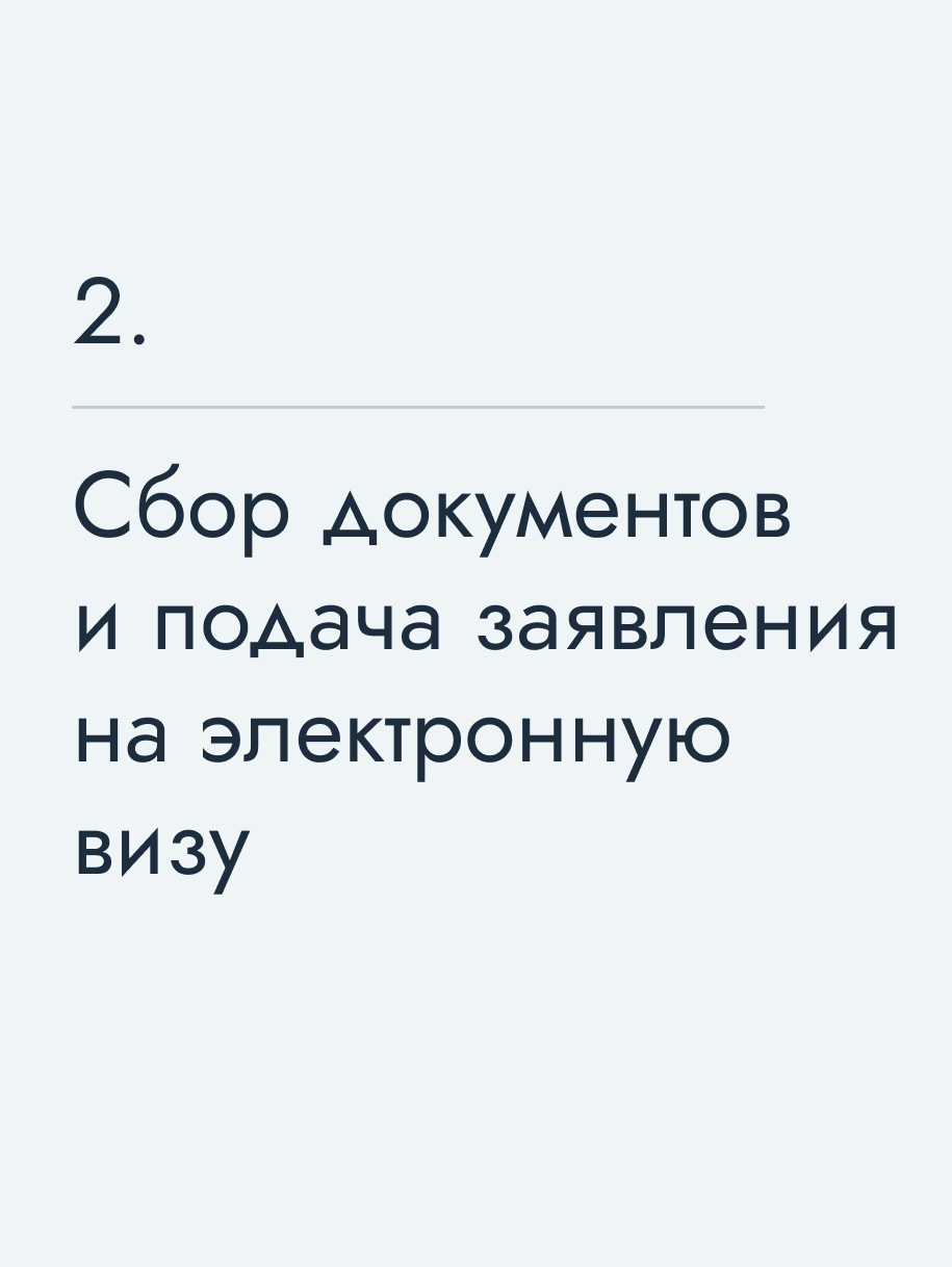 Сбор документов и подача заявления на электронную визу