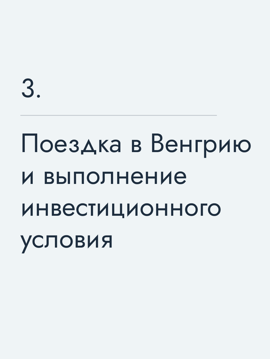 Поездка в&nbsp;Венгрию и&nbsp;выполнение инвестиционного условия