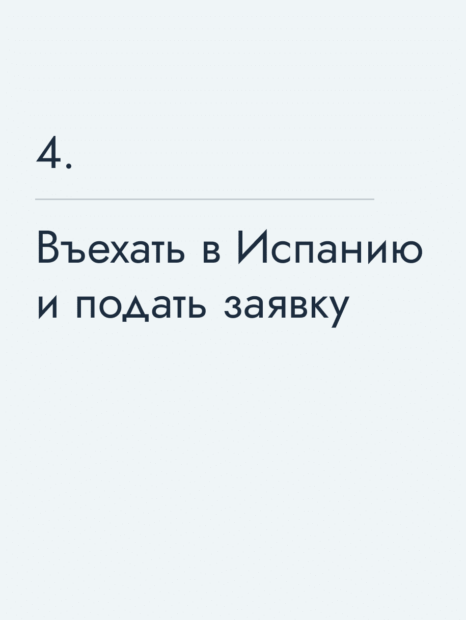 Въехать в Испанию и подать заявку