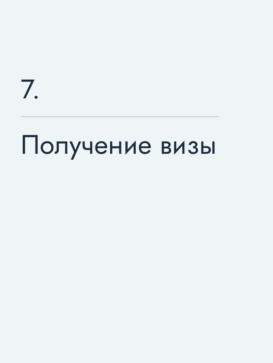 Получение визы