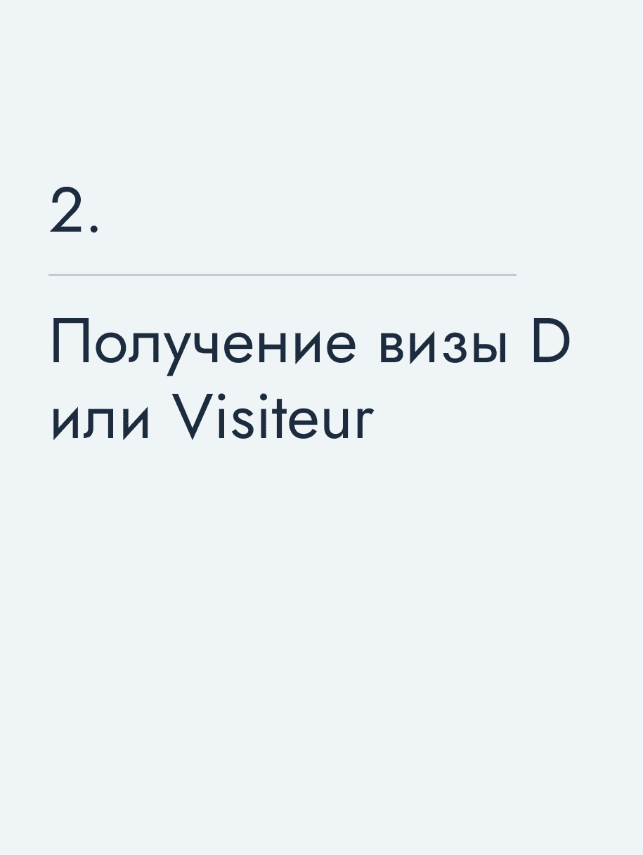 Получение визы D или Visiteur