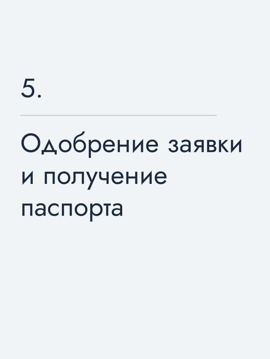 Одобрение заявки и получение паспорта