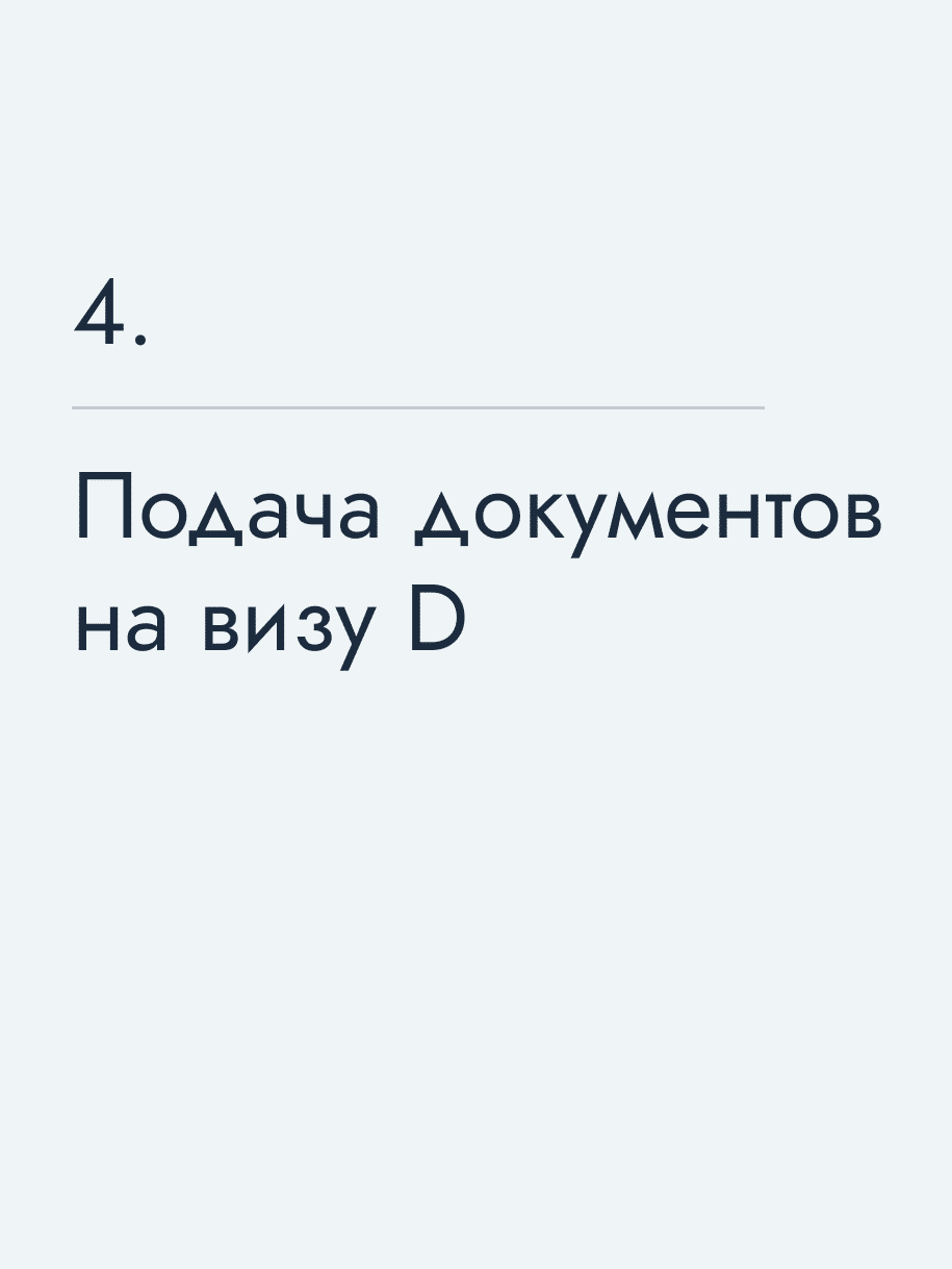 Подача документов на визу&nbsp;D