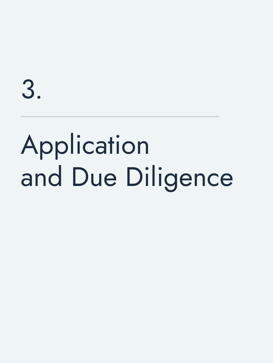 Application and Due Diligence