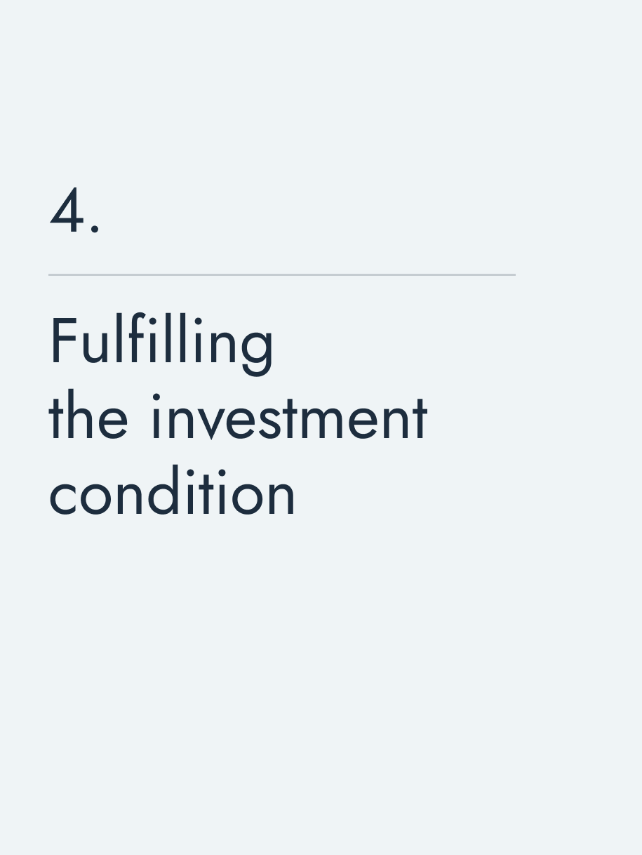 Fulfilling the investment condition