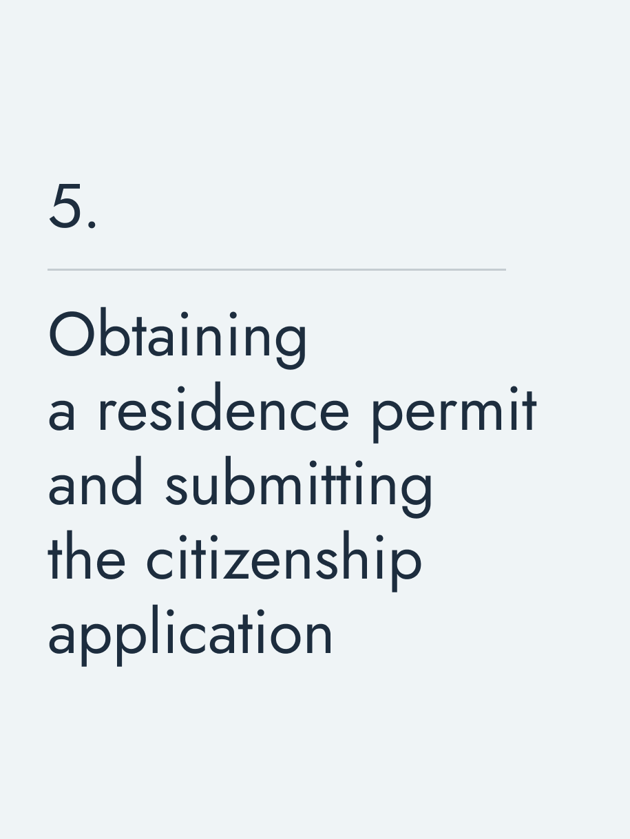 Obtaining a residence permit and submitting the citizenship application