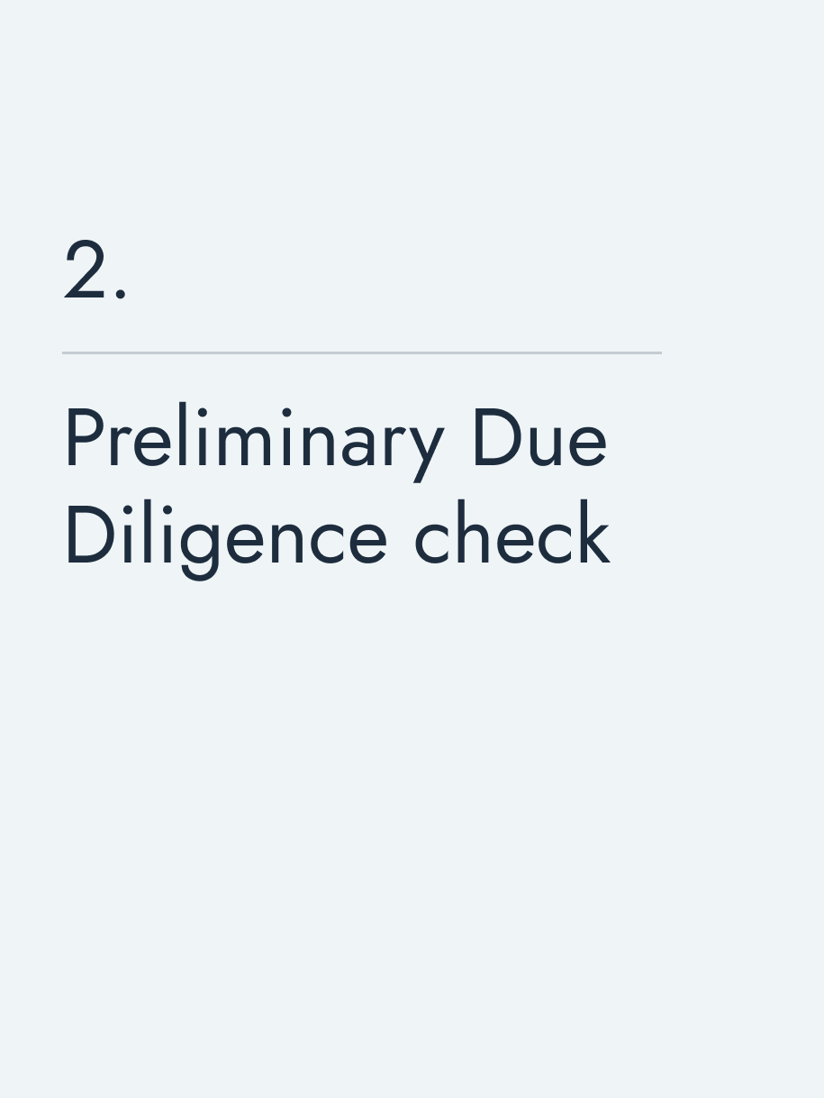 Preliminary Due Diligence check