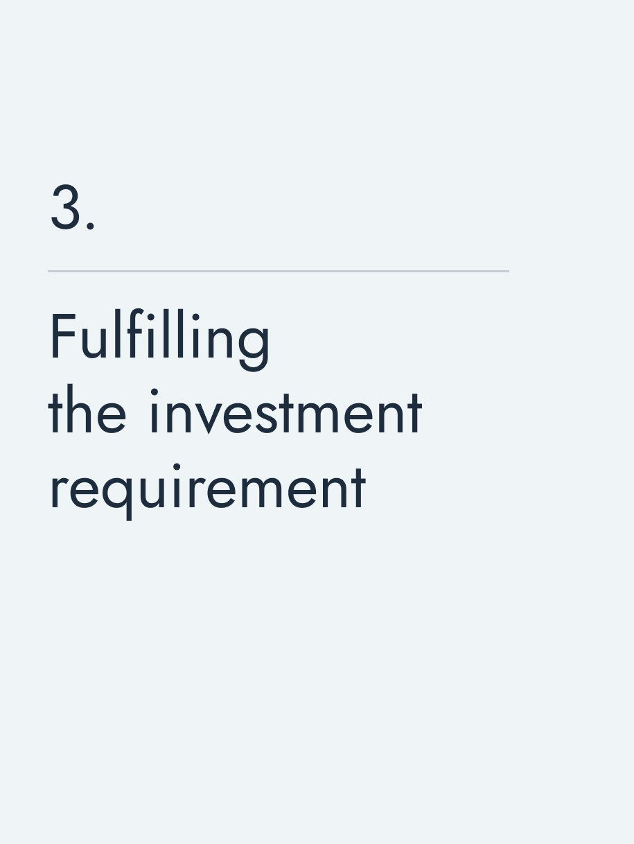 Fulfilling the investment requirement