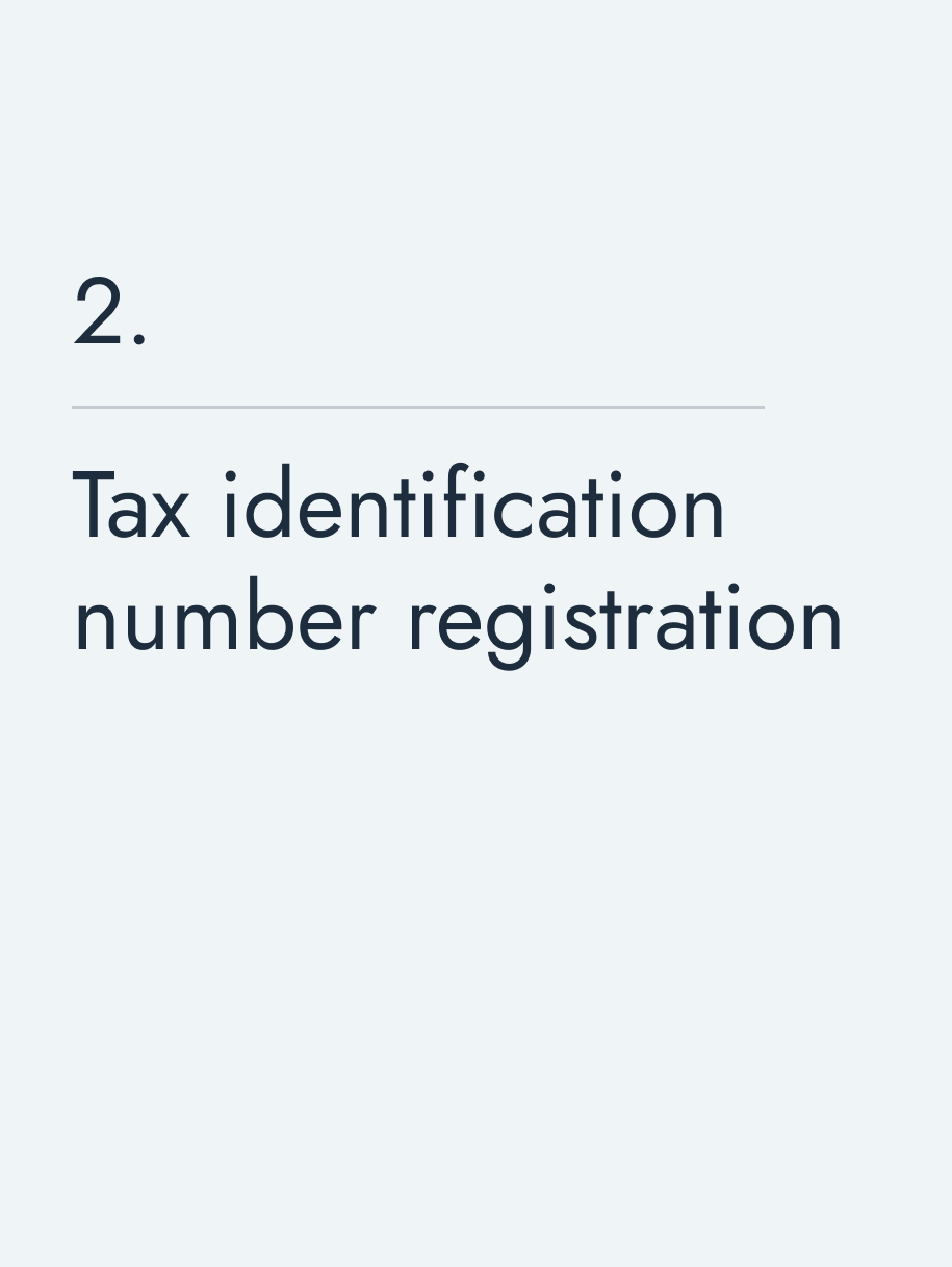 Tax identification number registration