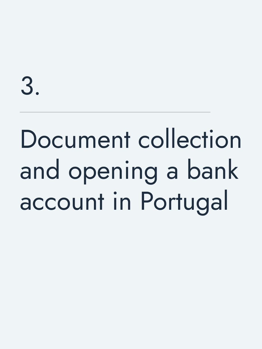 Document collection and opening a bank account in Portugal