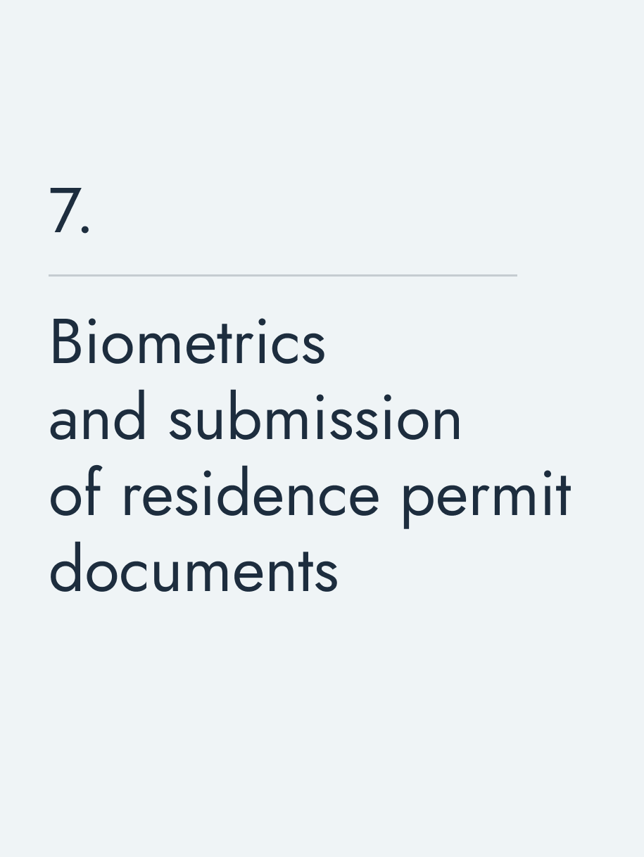 Biometrics and submission of residence permit documents