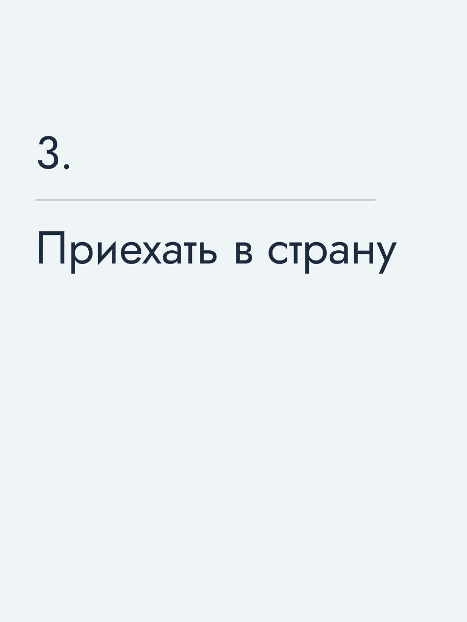 Приехать в страну