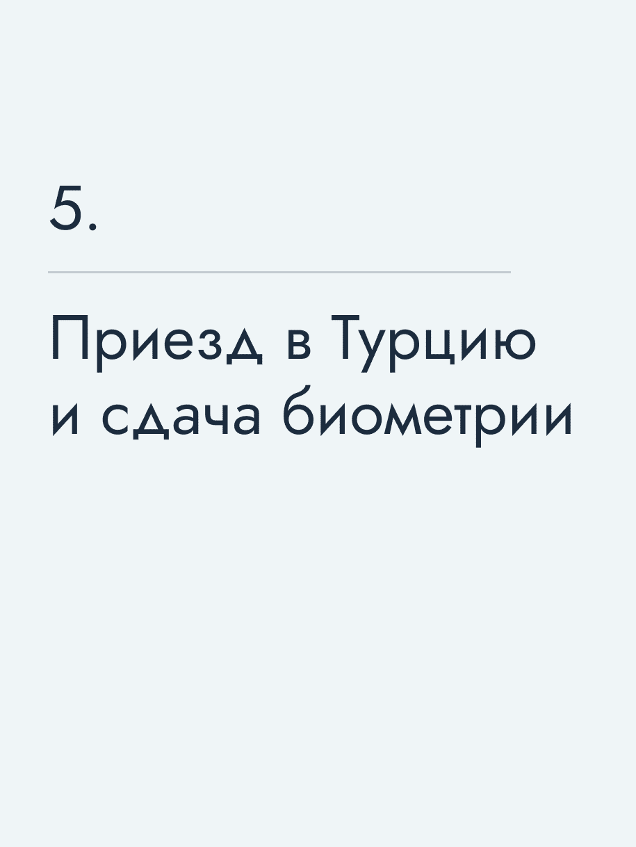 Приезд в Турцию и сдача биометрии