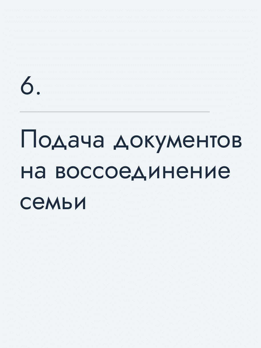 Подача документов на воссоединение семьи