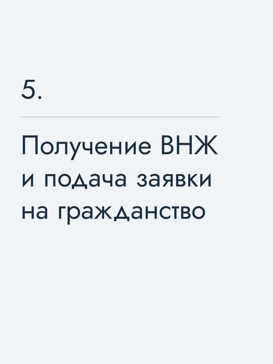 Получение ВНЖ и подача заявки на гражданство