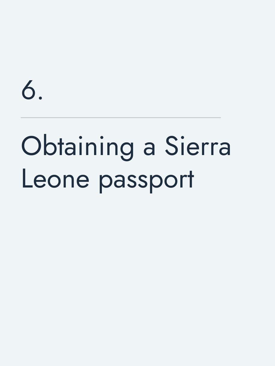 Obtaining a Sierra Leone passport 🔥