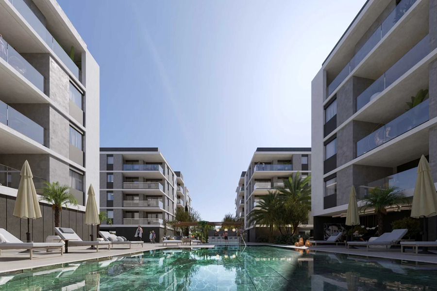 Apartments in a residential complex with a swimming pool in a prestigious district of Limassol