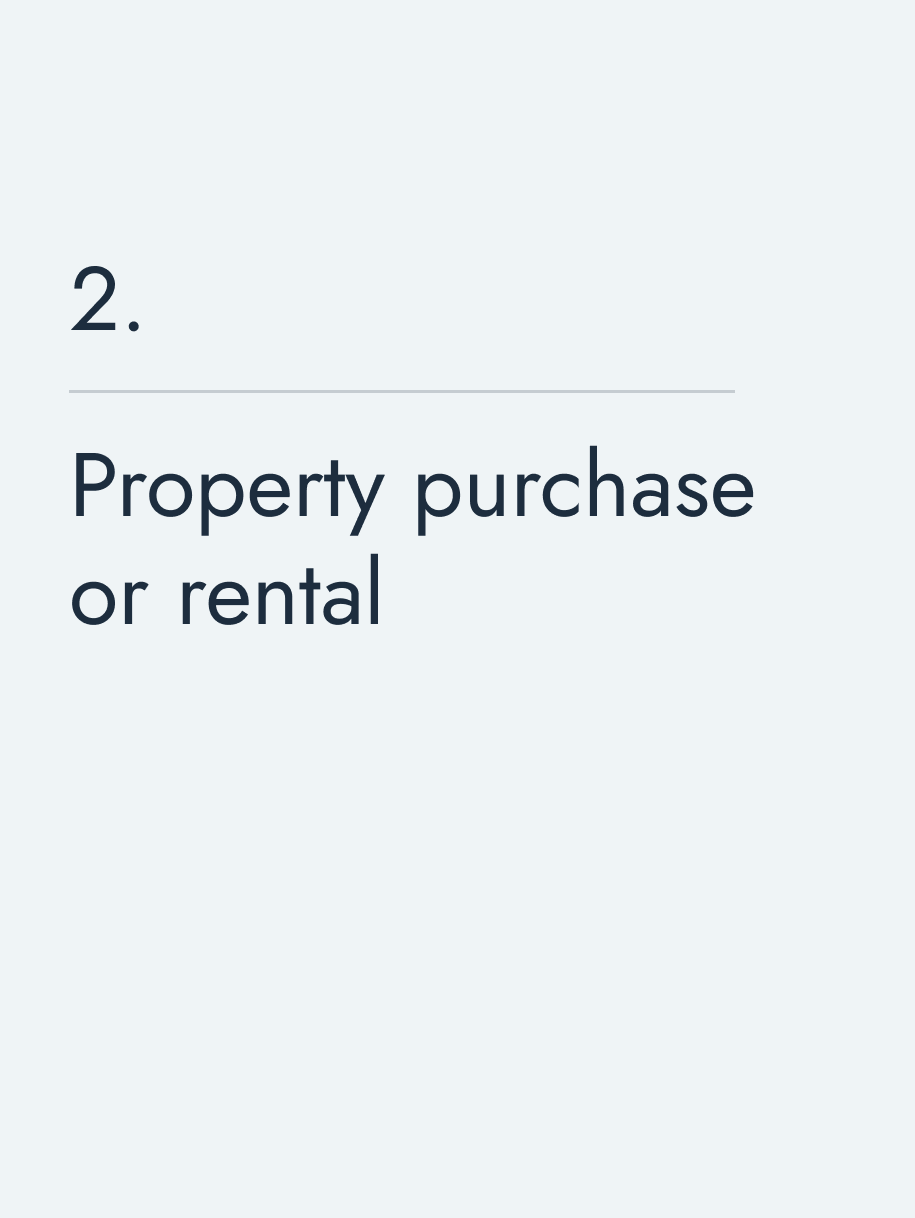 Property purchase or rental