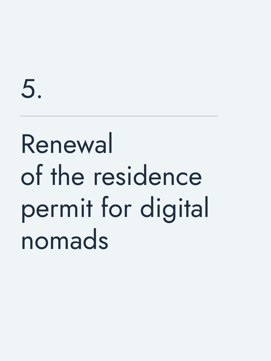 Renewal of the residence permit for digital nomads
