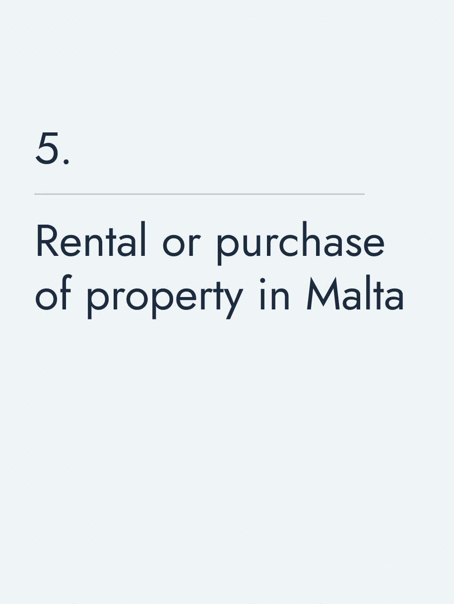 Rental or purchase of property in Malta