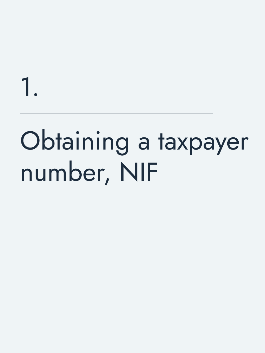 Obtaining a taxpayer number, NIF