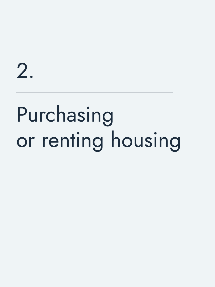 Purchasing or renting housing