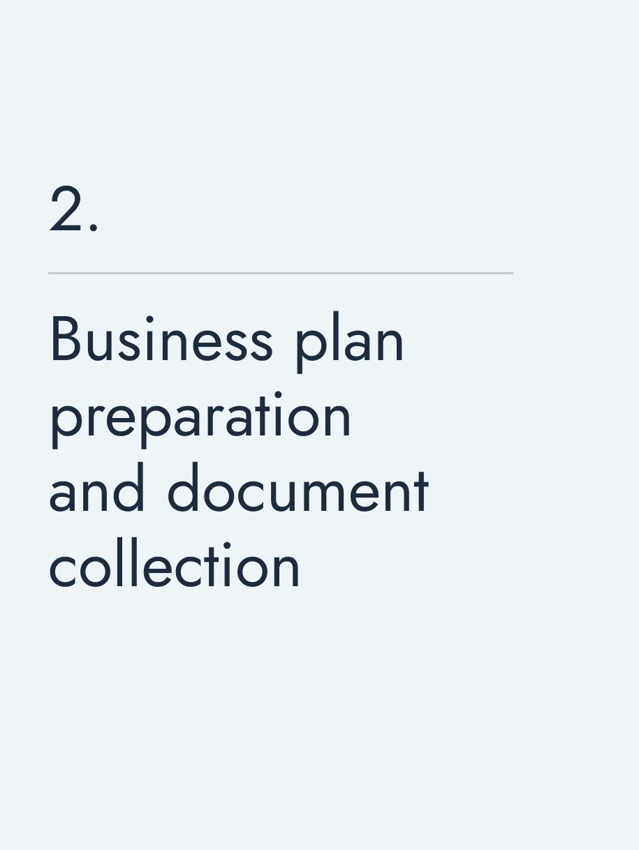 Business plan preparation and document collection