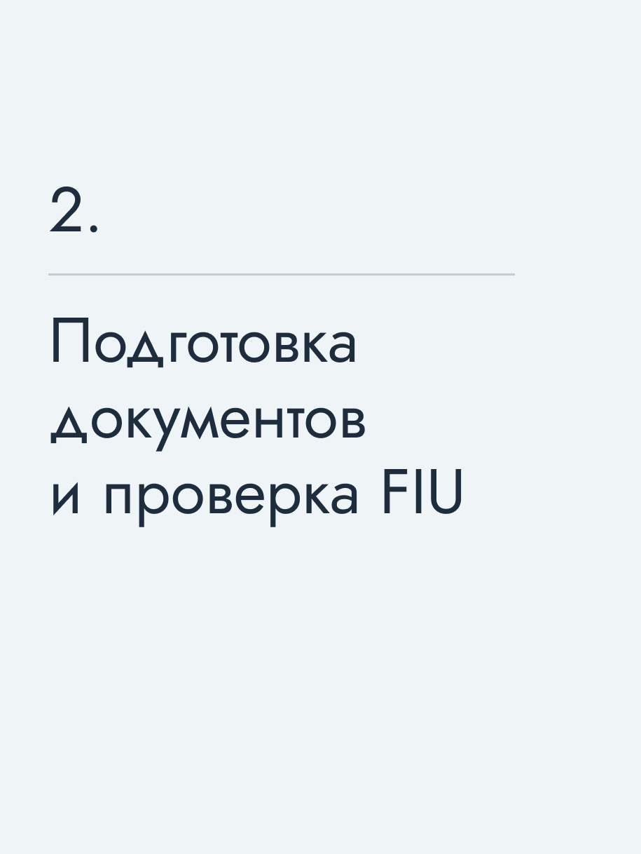 Подготовка документов и проверка FIU