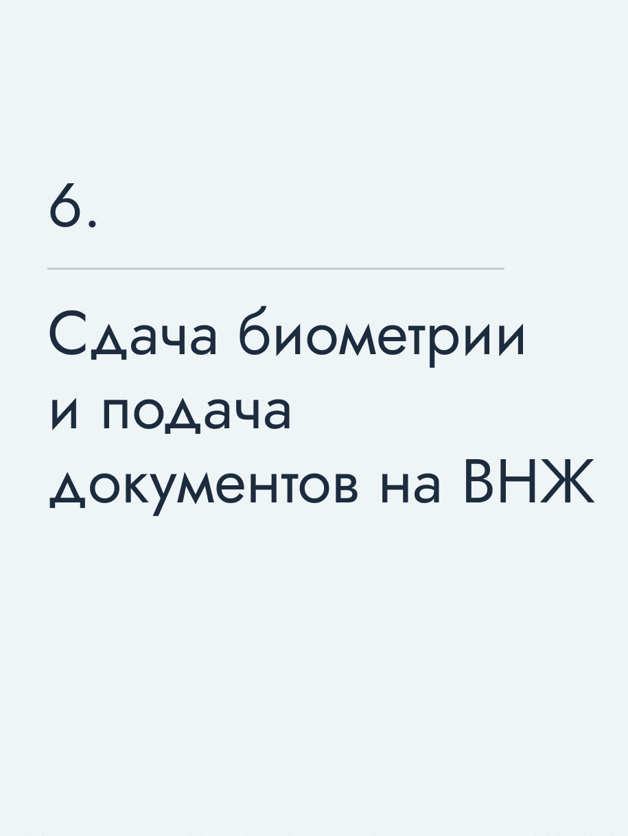 Сдача биометрии и подача документов на ВНЖ