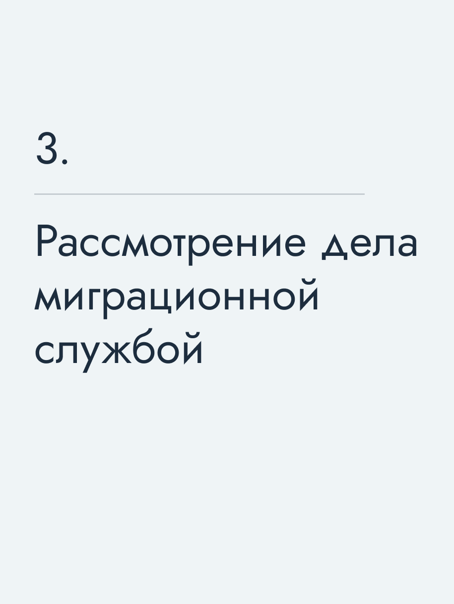 Рассмотрение дела миграционной службой