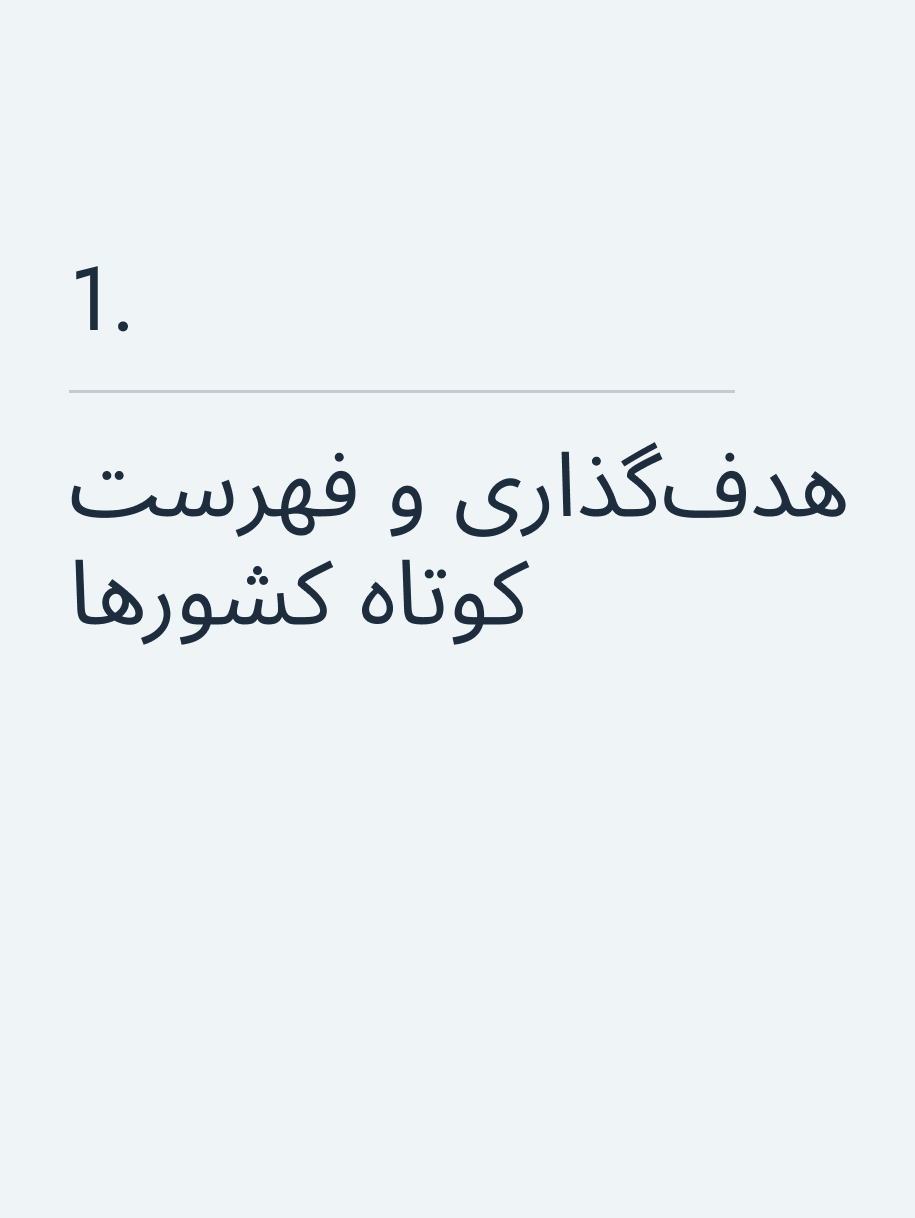 هدف‌گذاری و فهرست کوتاه کشورها