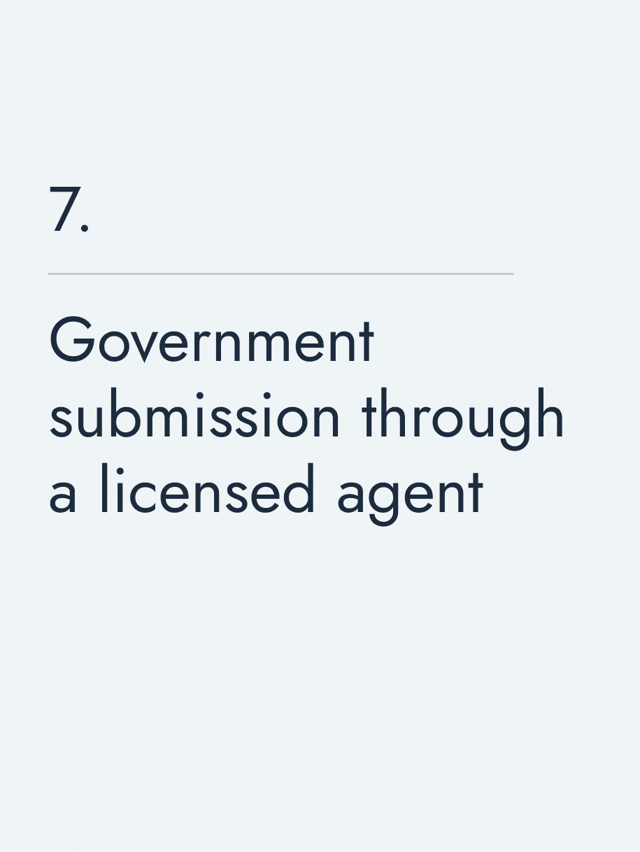 Government submission through a licensed agent