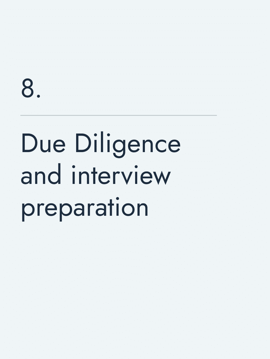 Due Diligence and interview preparation