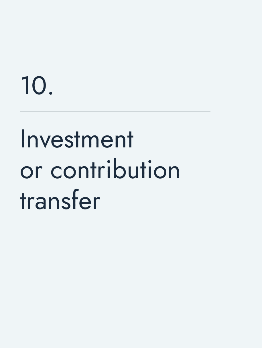Investment or contribution transfer