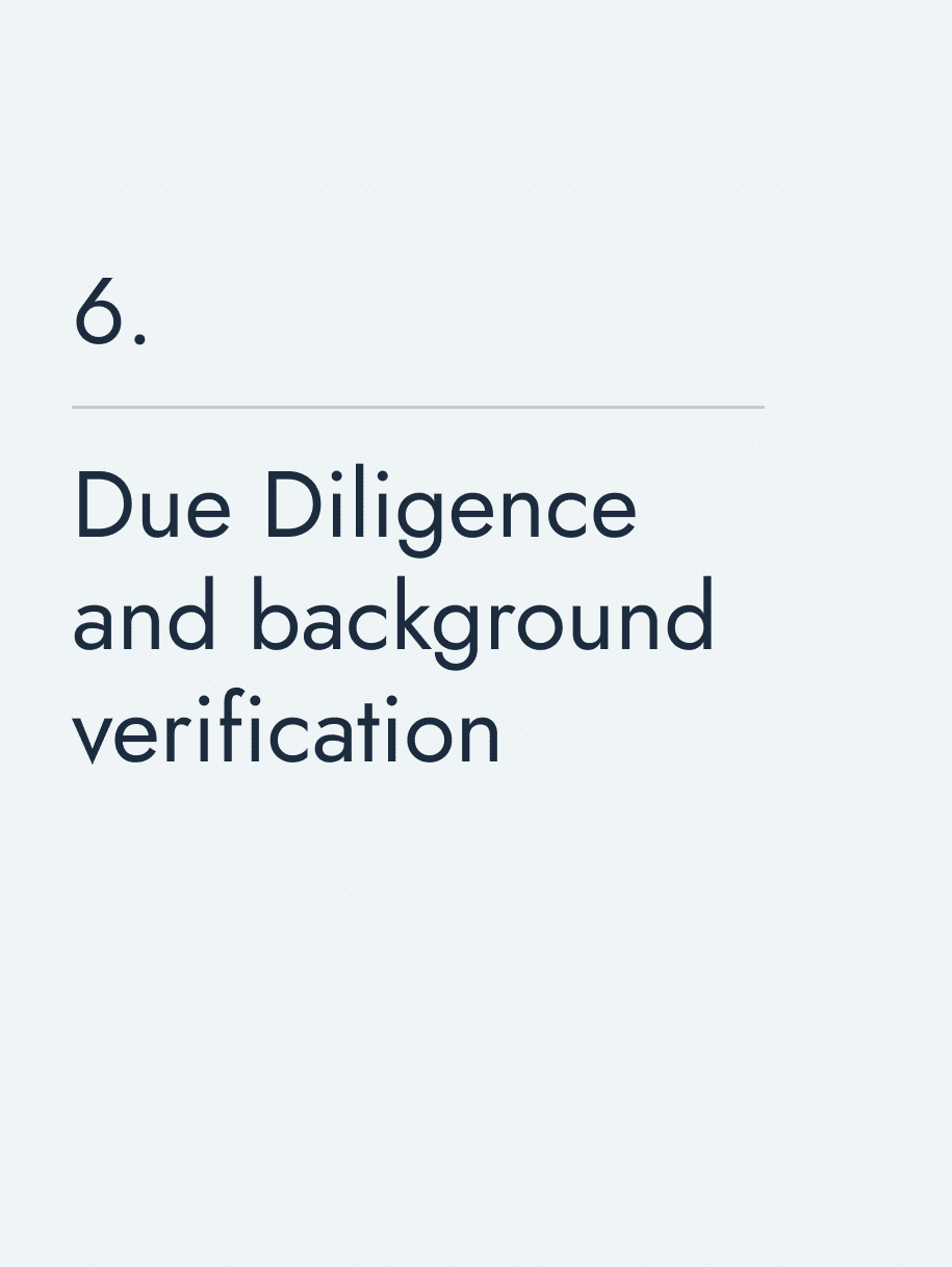 Due Diligence and background verification