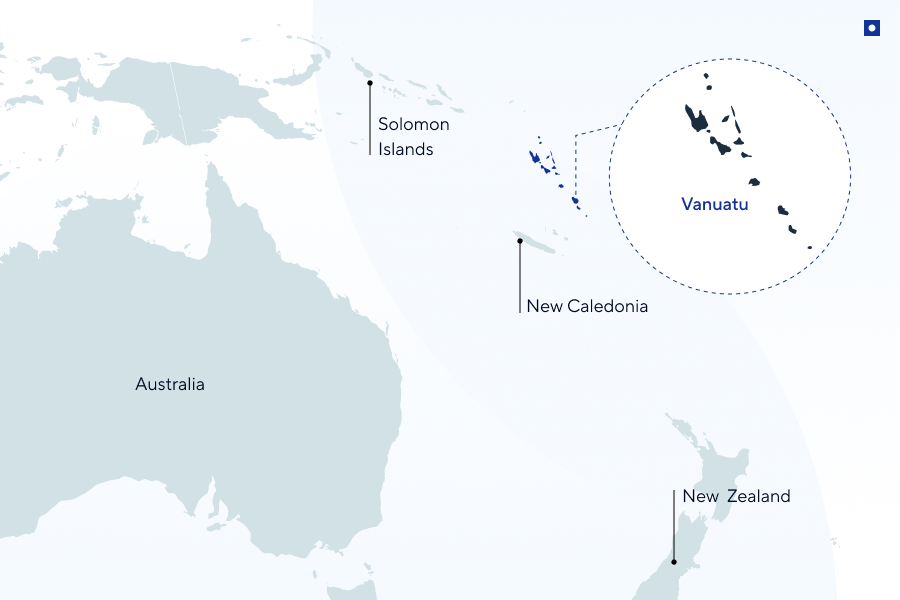 Vanuatu on the map