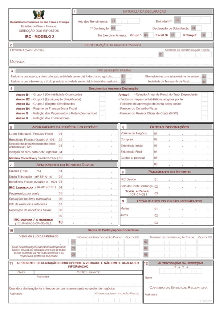 Налоги для юридических лиц в Сан-Томе и Принсипи